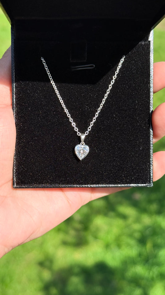 Heart Shaped Diamond In A Bezel Pendant - £495