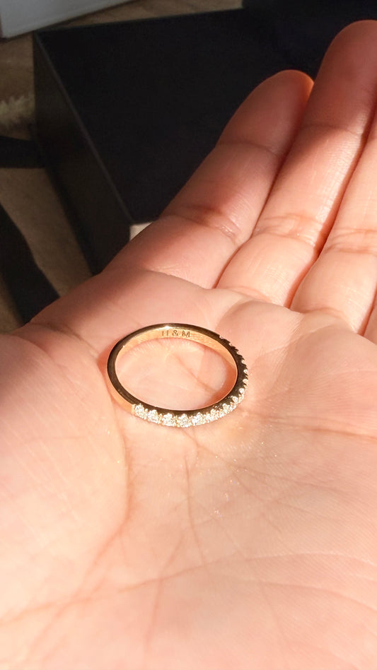 Half Eternity Engraved Wedding Band - £795