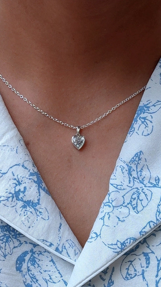 Heart Shaped Diamond In A Bezel Pendant - £495