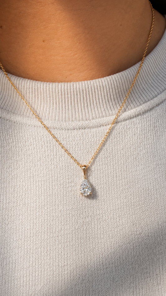 1ct Pear Shaped Lab-Grown Diamond Pendant