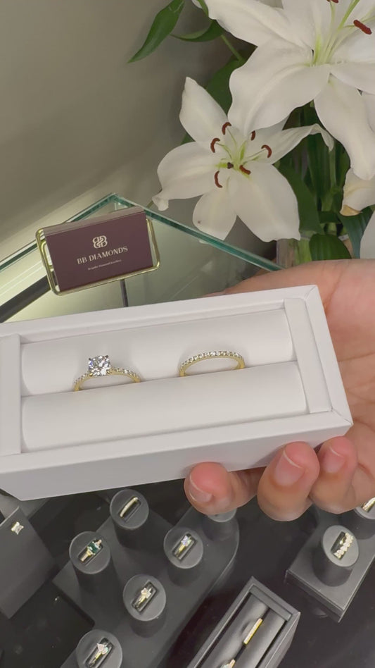 Round With Diamond Set Shoulders Bridal Set - £2,495