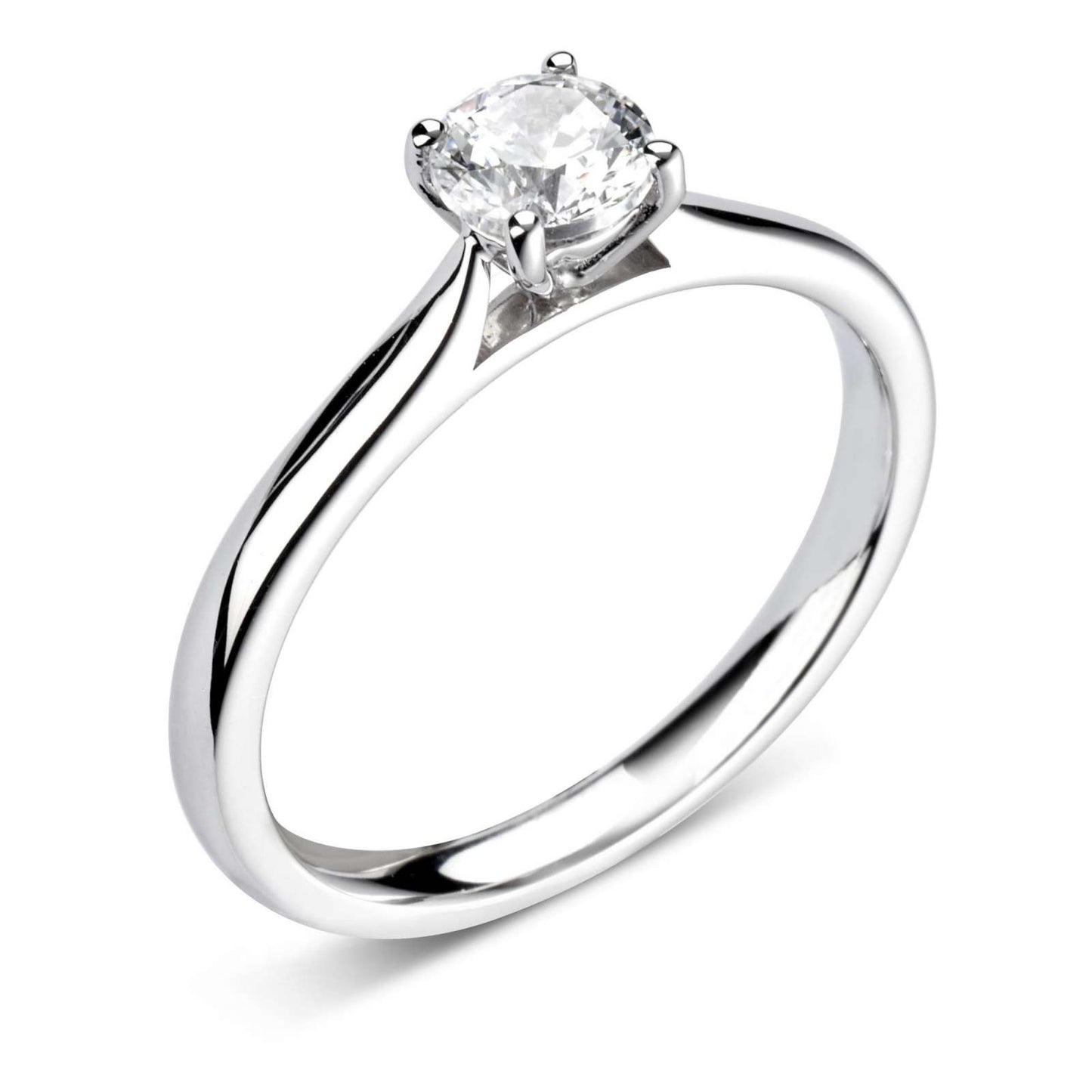 Four Claw Round Solitaire Engagement Ring