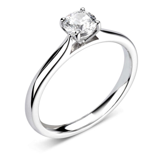 Four Claw Round Solitaire Engagement Ring