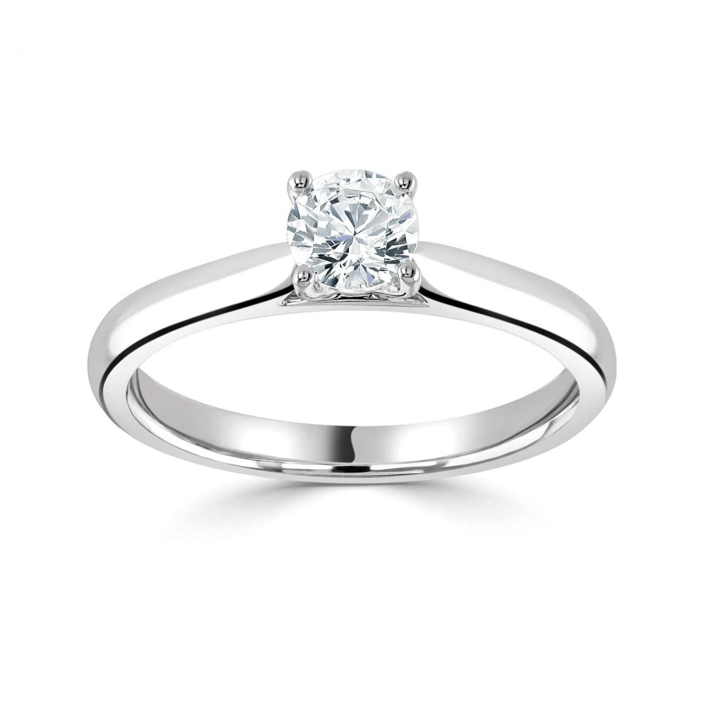 Four Claw Round Solitaire Engagement Ring