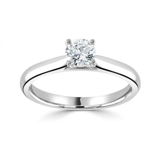 Four Claw Round Solitaire Engagement Ring
