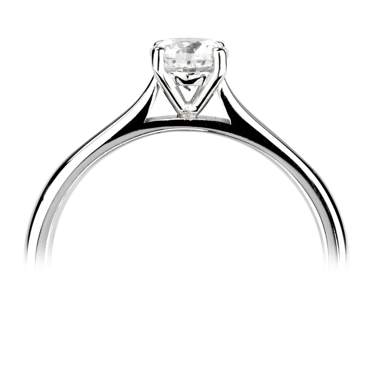Four Claw Round Solitaire Engagement Ring