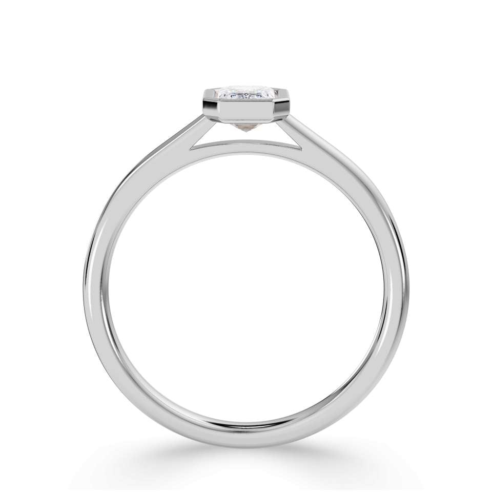Bezel Set Emerald Cut Engagement Ring