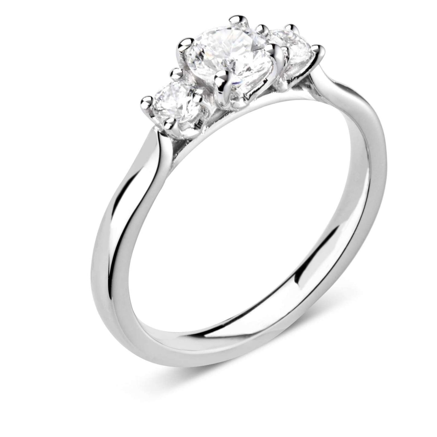 Three Stone Trilogy Engagement Ring