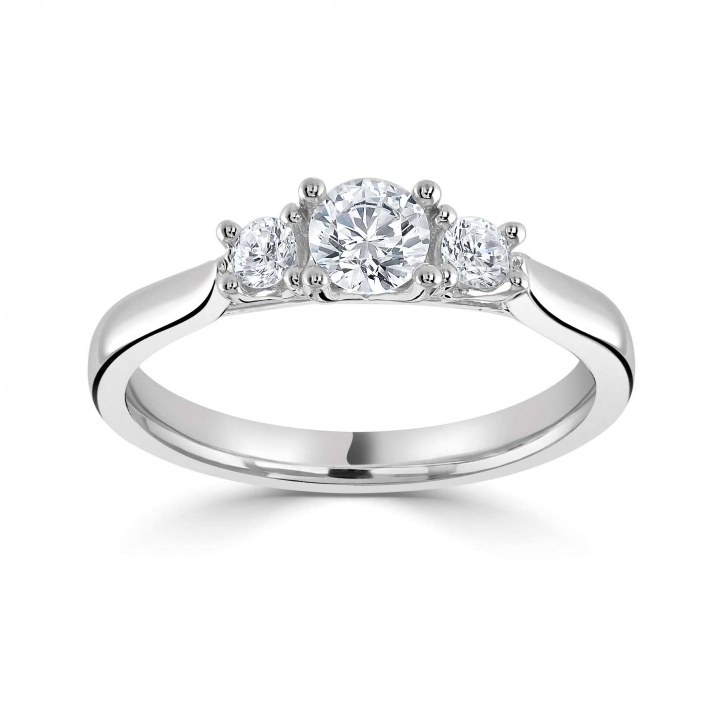 Three Stone Trilogy Engagement Ring