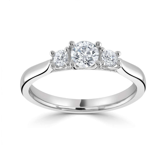 Three Stone Trilogy Engagement Ring