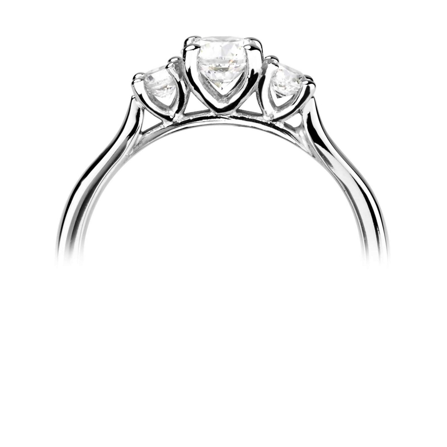Three Stone Trilogy Engagement Ring