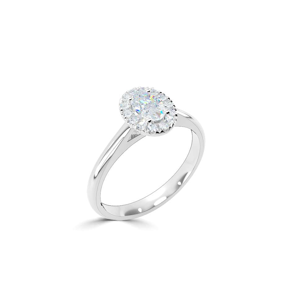 Oval Halo Engagement Ring